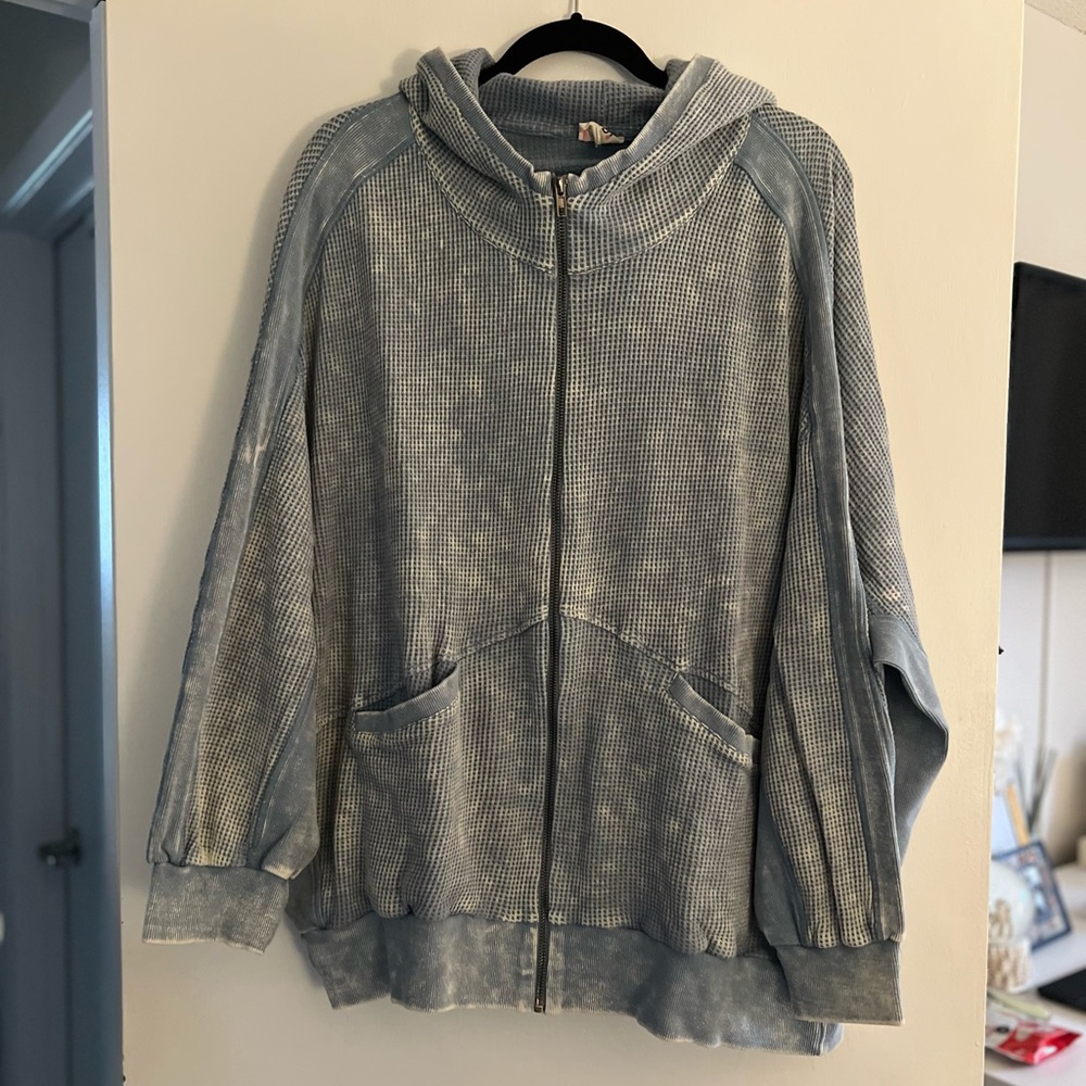 Blue Distressed Hoodie